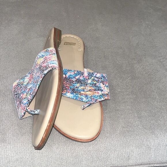 Johnston & Murphy, colorful leather thong sandals - Picture 1 of 3